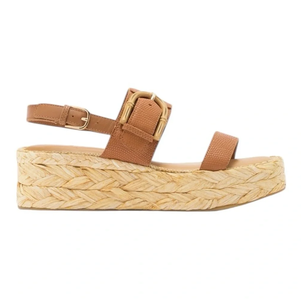 NWT DOLCE VITA CHERA‎ PLATFORM SLINGBACK SANDALS IN TAN SIZE 9